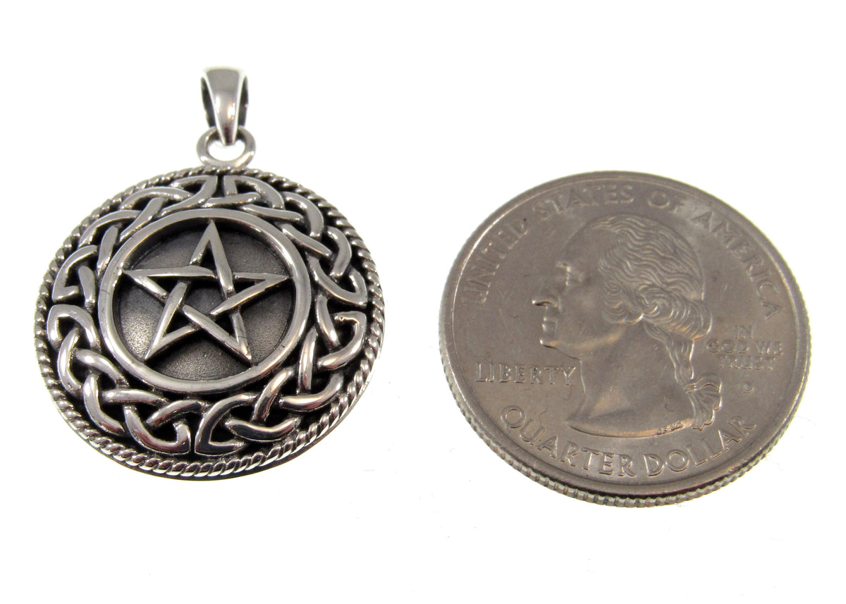 Solid 925 Sterling Silver Aromatherapy Pomander Diffuser, Pentacle Pentagram Locket Pendant, Essential Oil Amulet