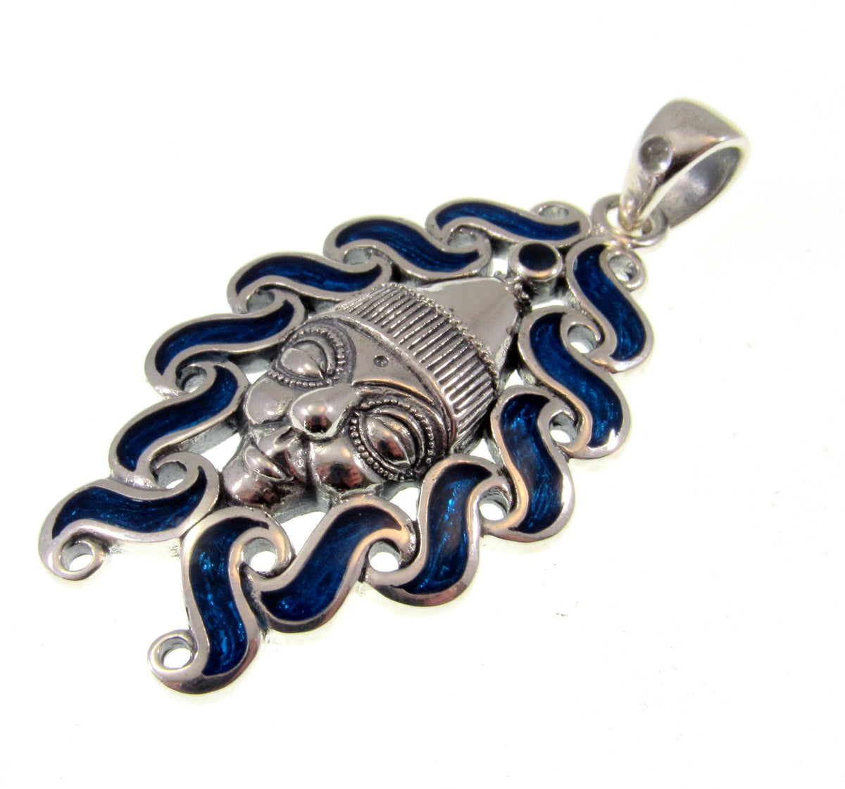 Solid 925 Sterling Silver Modron Pendant – Celtic Goddess Necklace – Paua Shell Accents – Mythic Motherhood Goddess Talisman - Welsh Jewelry