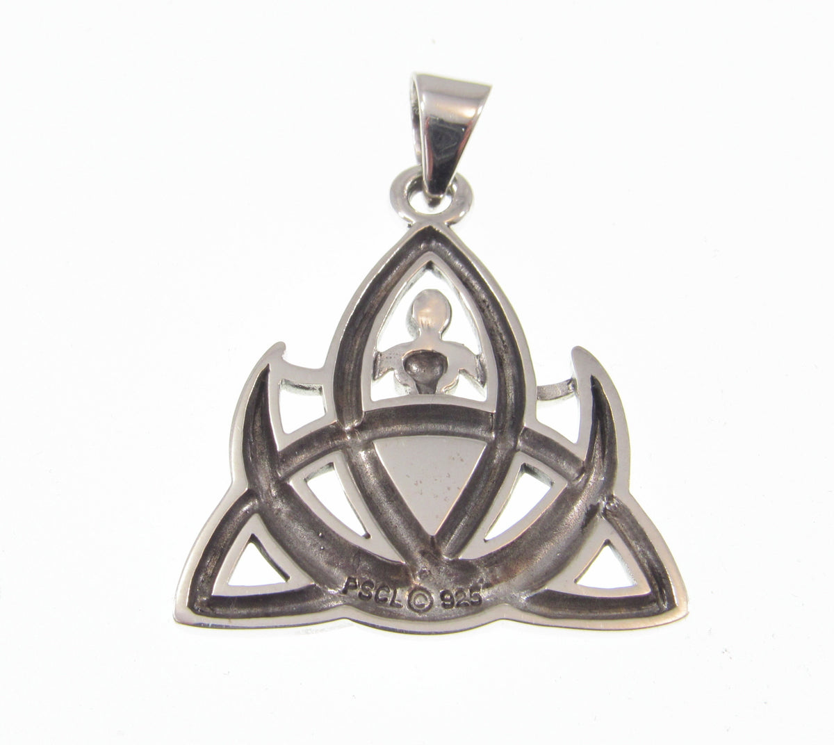 Solid 925 Sterling Silver Celtic Trinity Knot Pendant, Triquetra Goddess Awen Amulet