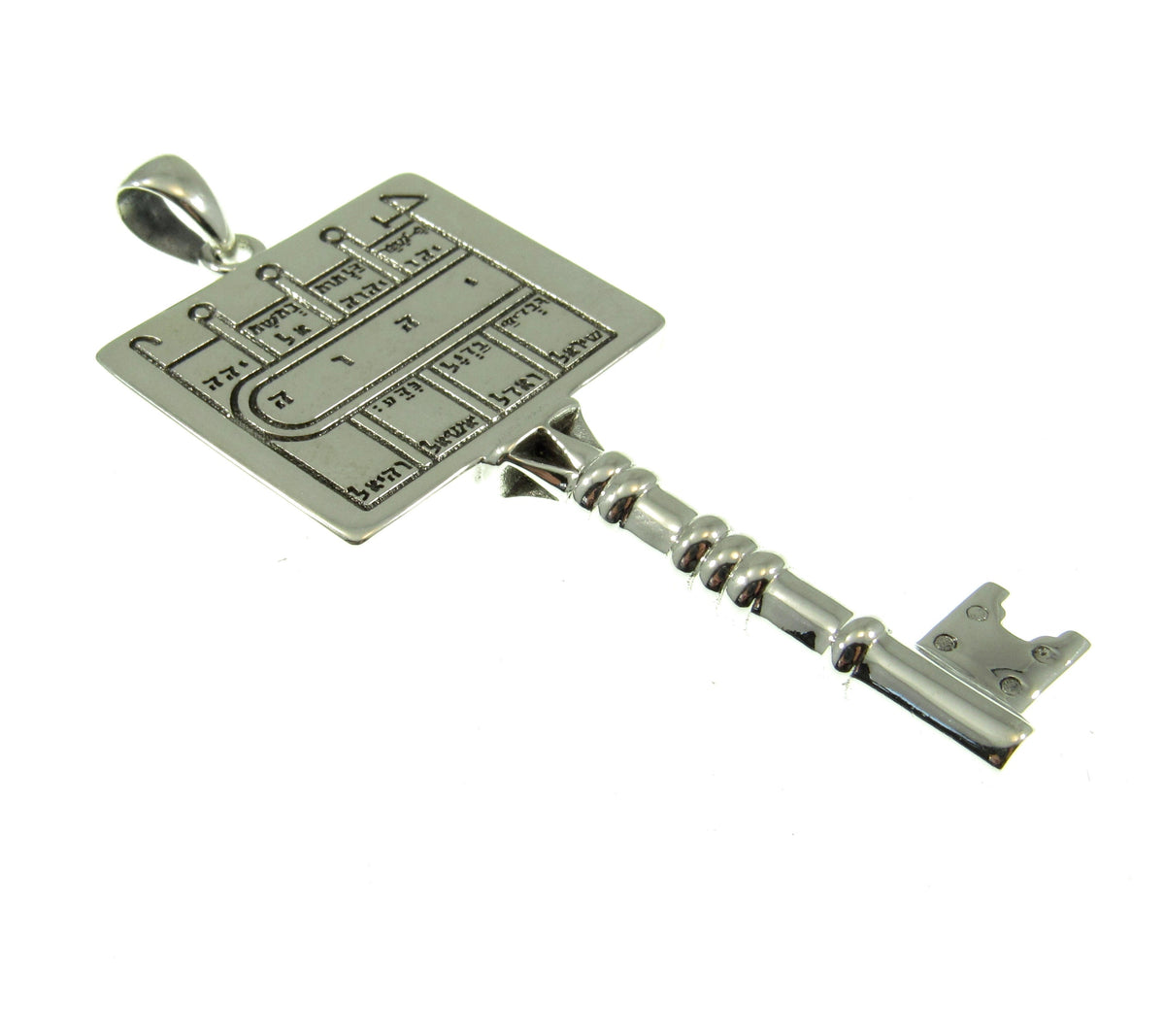 Solid 925 Sterling Silver King Solomon Key Pendant, Kabbalah Protection Talisman, Seal Amulet