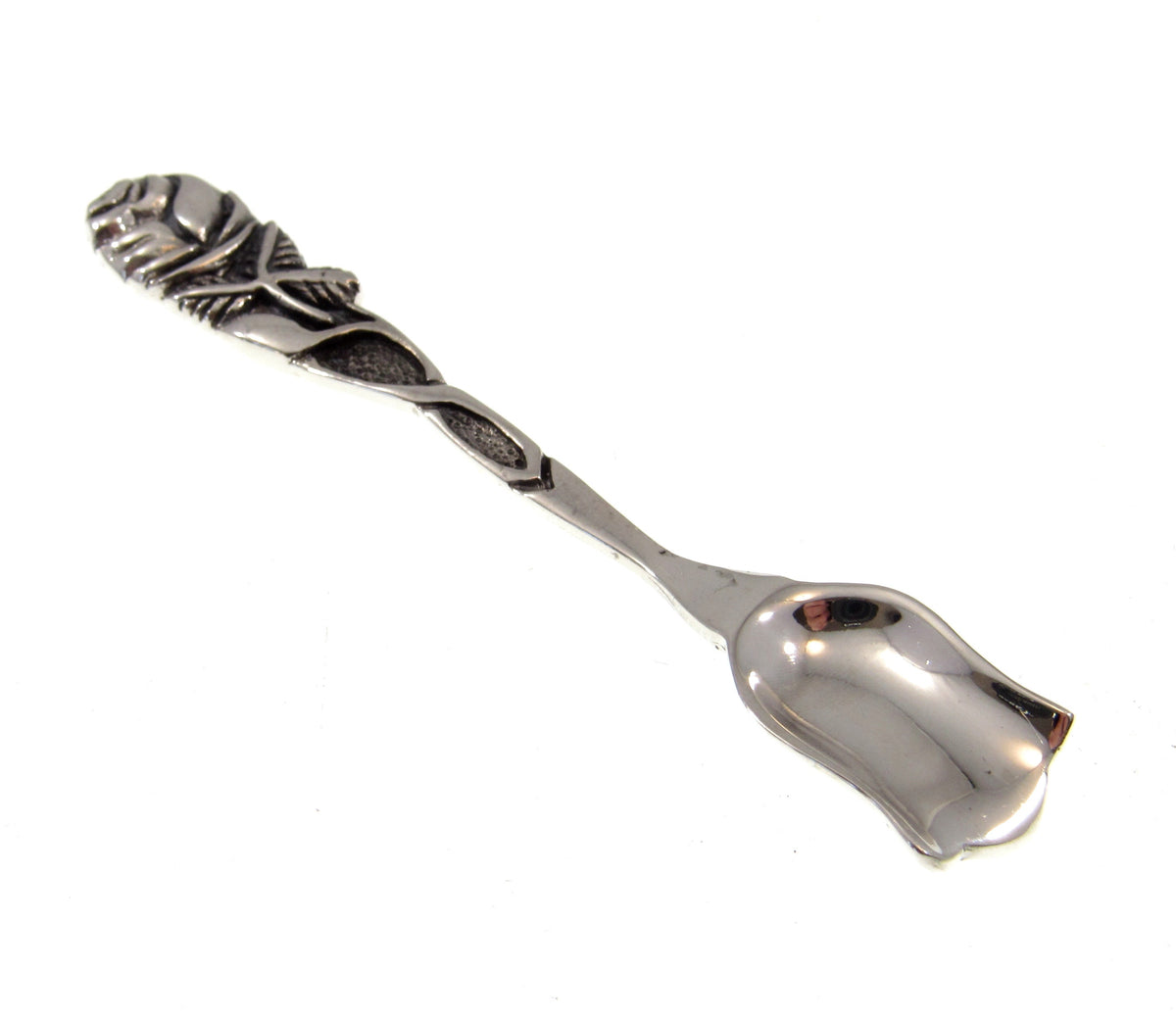 Solid 925 Sterling Silver Salt Spoon, Celtic Flatware, Viking Herb Scooper, Tiny Shovel for Salt, Handmade Spice & Small Condiemtn Scoop