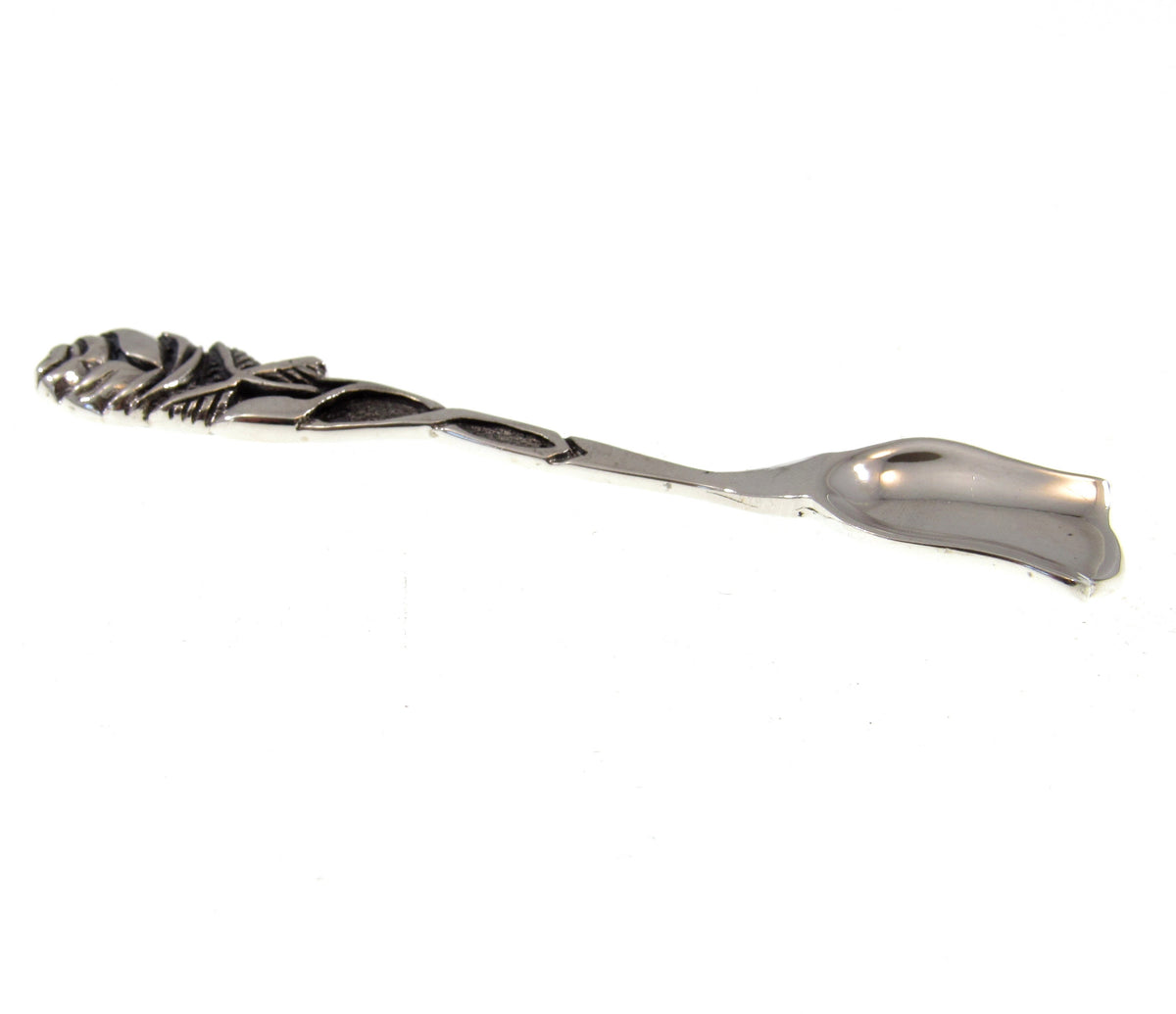 Solid 925 Sterling Silver Salt Spoon, Celtic Flatware, Viking Herb Scooper, Tiny Shovel for Salt, Handmade Spice & Small Condiemtn Scoop