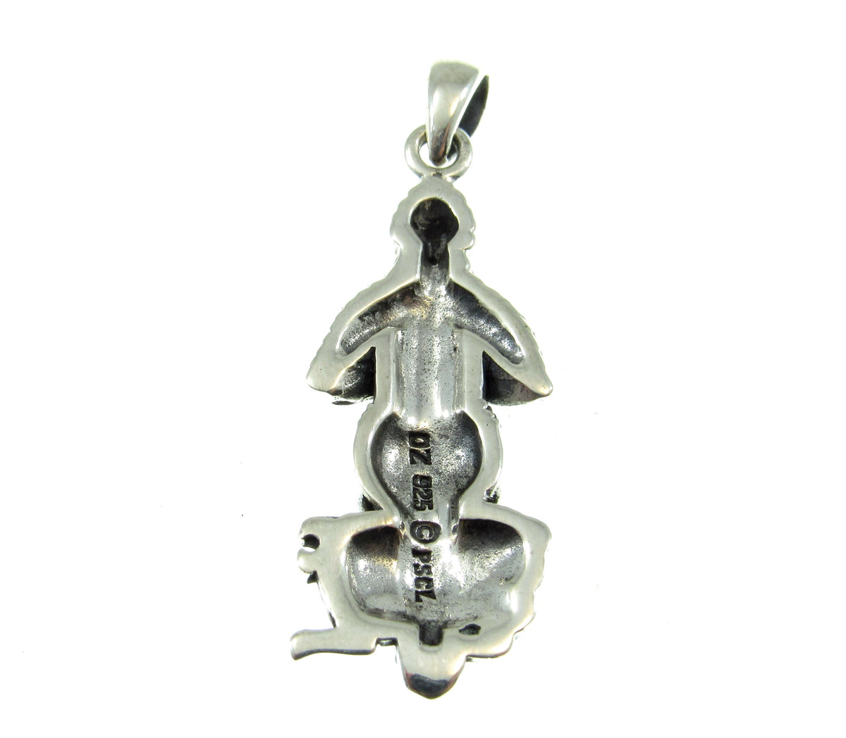 The solid sterling silver Ishtar / Inanna pendant is quality stamped 925 and hallmarked with Peter Stone's mark
