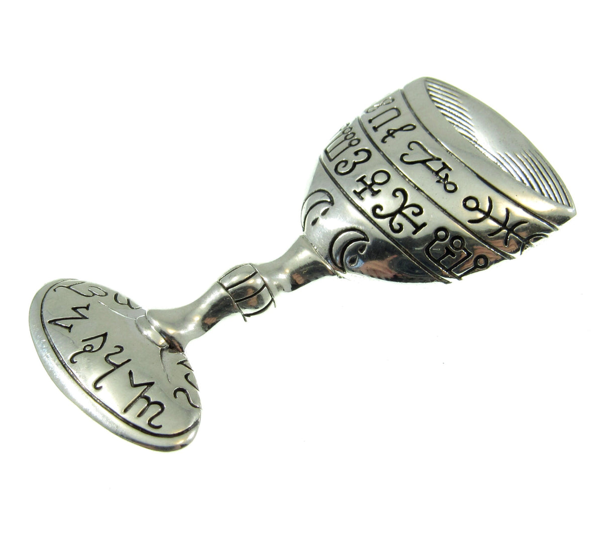 Solid 925 Sterling Silver Magic Chalice Pendant, Wiccan Pagan Ritual Goblet, Pagan Altar Cup