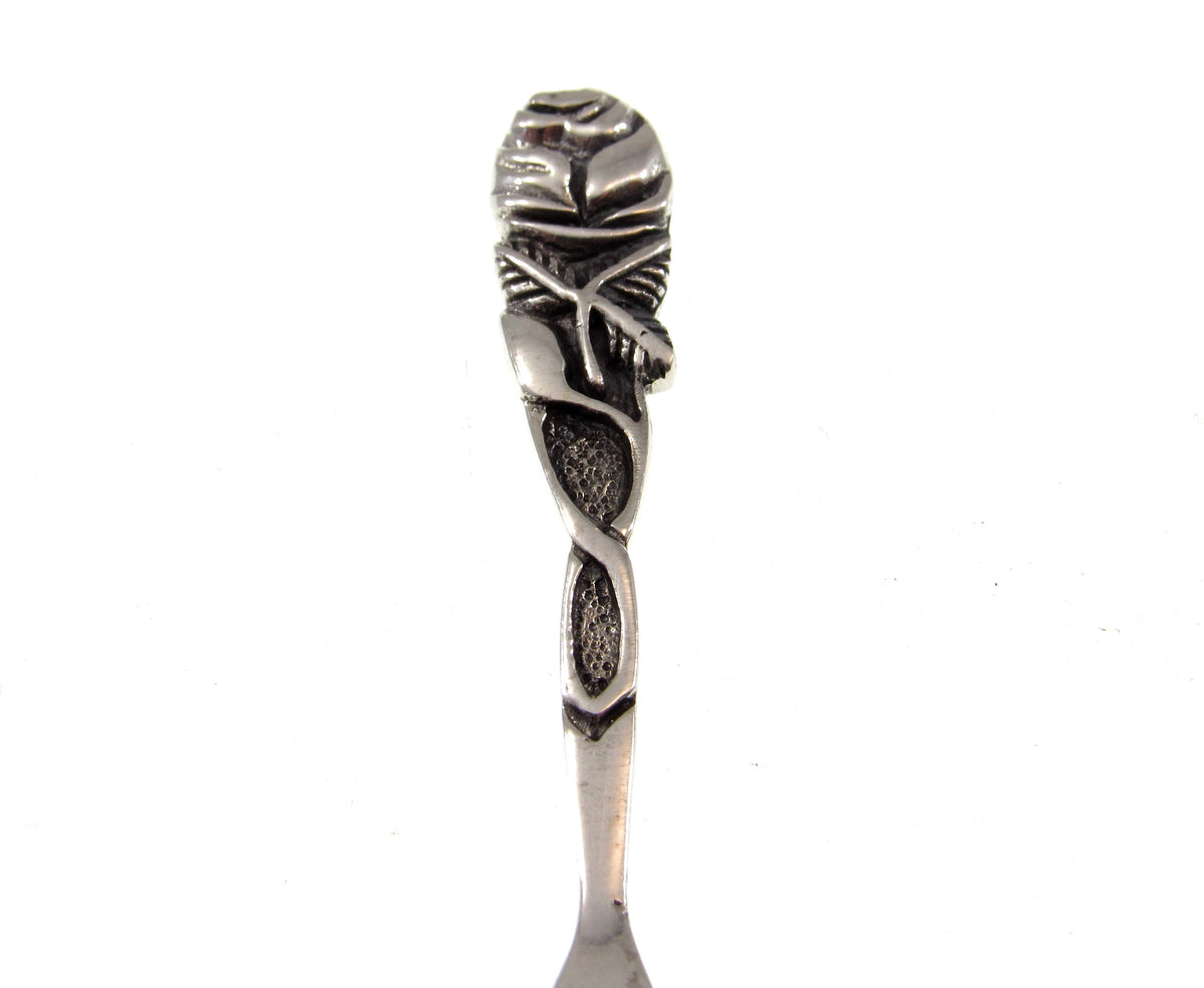 Solid 925 Sterling Silver Salt Spoon, Celtic Flatware, Viking Herb Scooper, Tiny Shovel for Salt, Handmade Spice & Small Condiemtn Scoop
