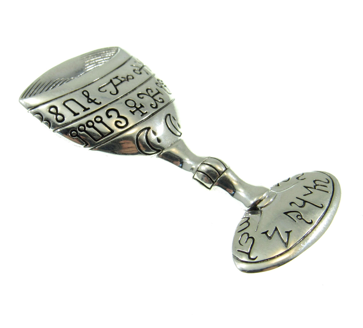 Solid 925 Sterling Silver Magic Chalice Pendant, Wiccan Pagan Ritual Goblet, Pagan Altar Cup