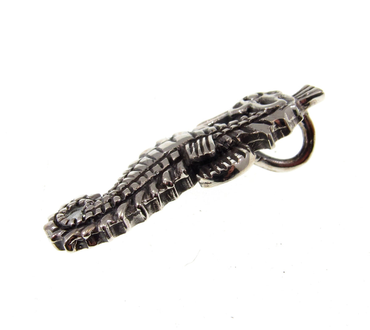 Solid 925 Sterling Silver Seahorse Slide Pendant – Nautical Ocean Jewelry, Marine Life Pendant, Beach Lover Gift, Coastal Sea Creature Charm