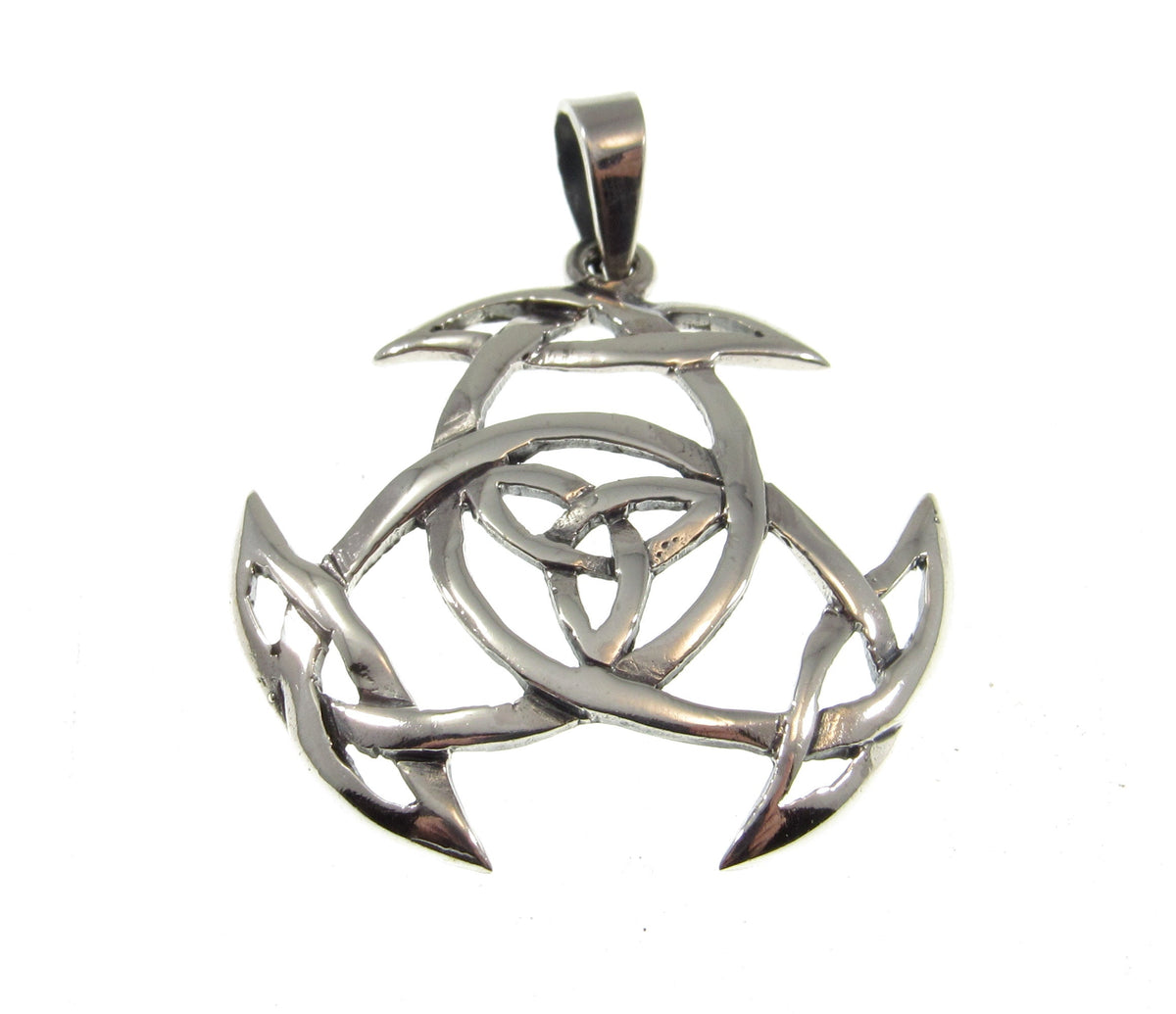 Solid 925 Sterling Silver Triquetra Shield Pendant – Celtic Trinity Knot Symbol of Protection, Handcrafted Viking Wiccan Necklace Amulet