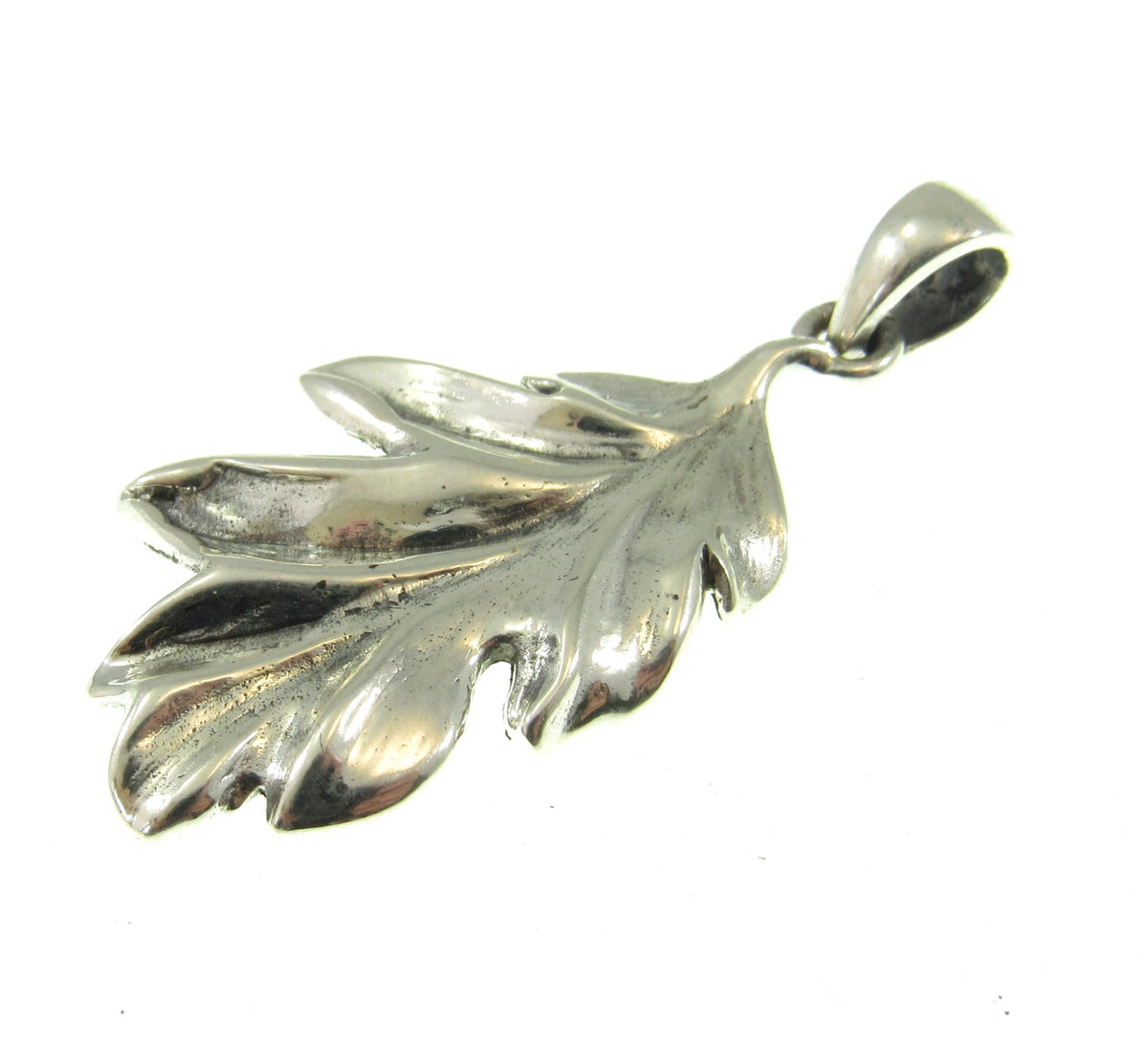 Solid 925 Sterling Silver Oak Leaf Pendant, Magic Witchcraft Symbol, Pagan Amulet, Wicca Talisman