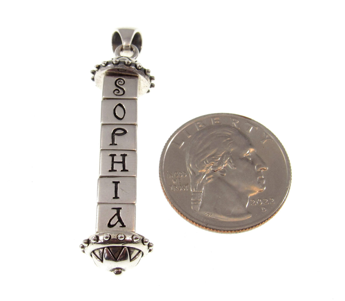 Solid 925 Sterling Silver Cryptex Pendant – Secret Cylinder Sophia Talisman by Brigid Ashwood