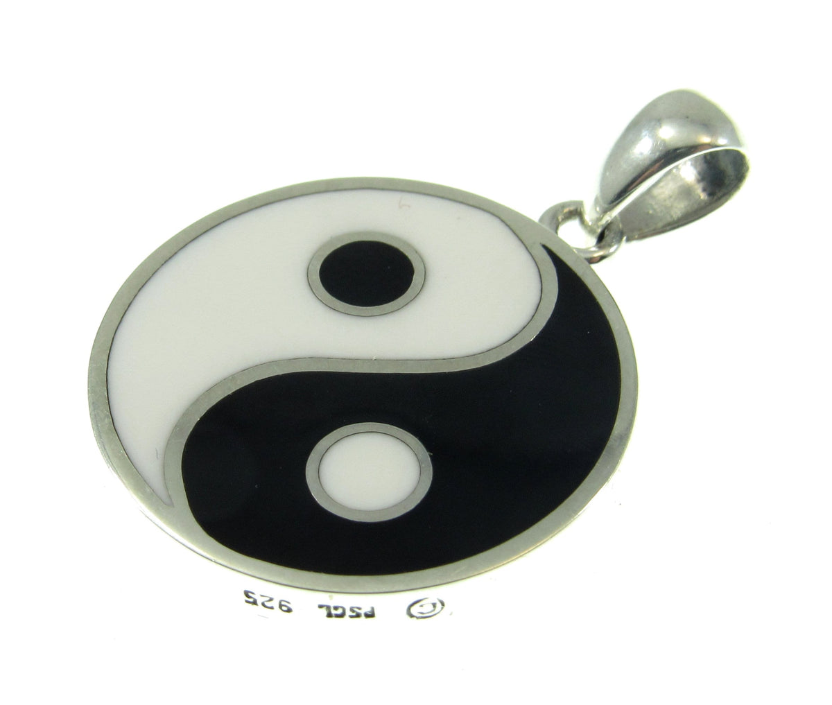 Solid 925 Sterling Silver Yin Yang Pentacle Pendant, Balance & Harmony Talisman, Wiccan Protection Amulet