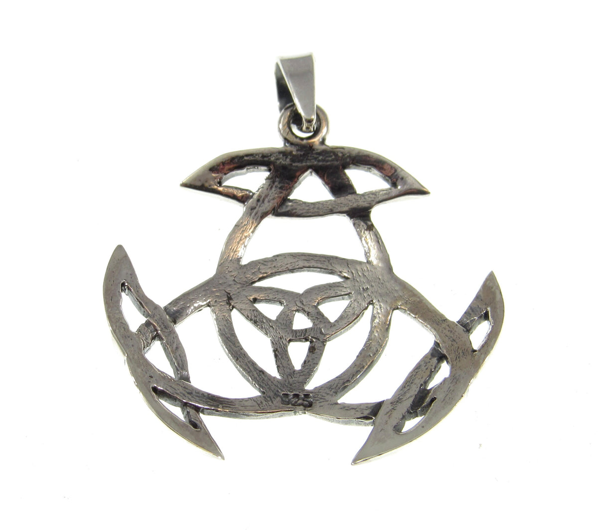 Solid 925 Sterling Silver Triquetra Shield Pendant – Celtic Trinity Knot Symbol of Protection, Handcrafted Viking Wiccan Necklace Amulet