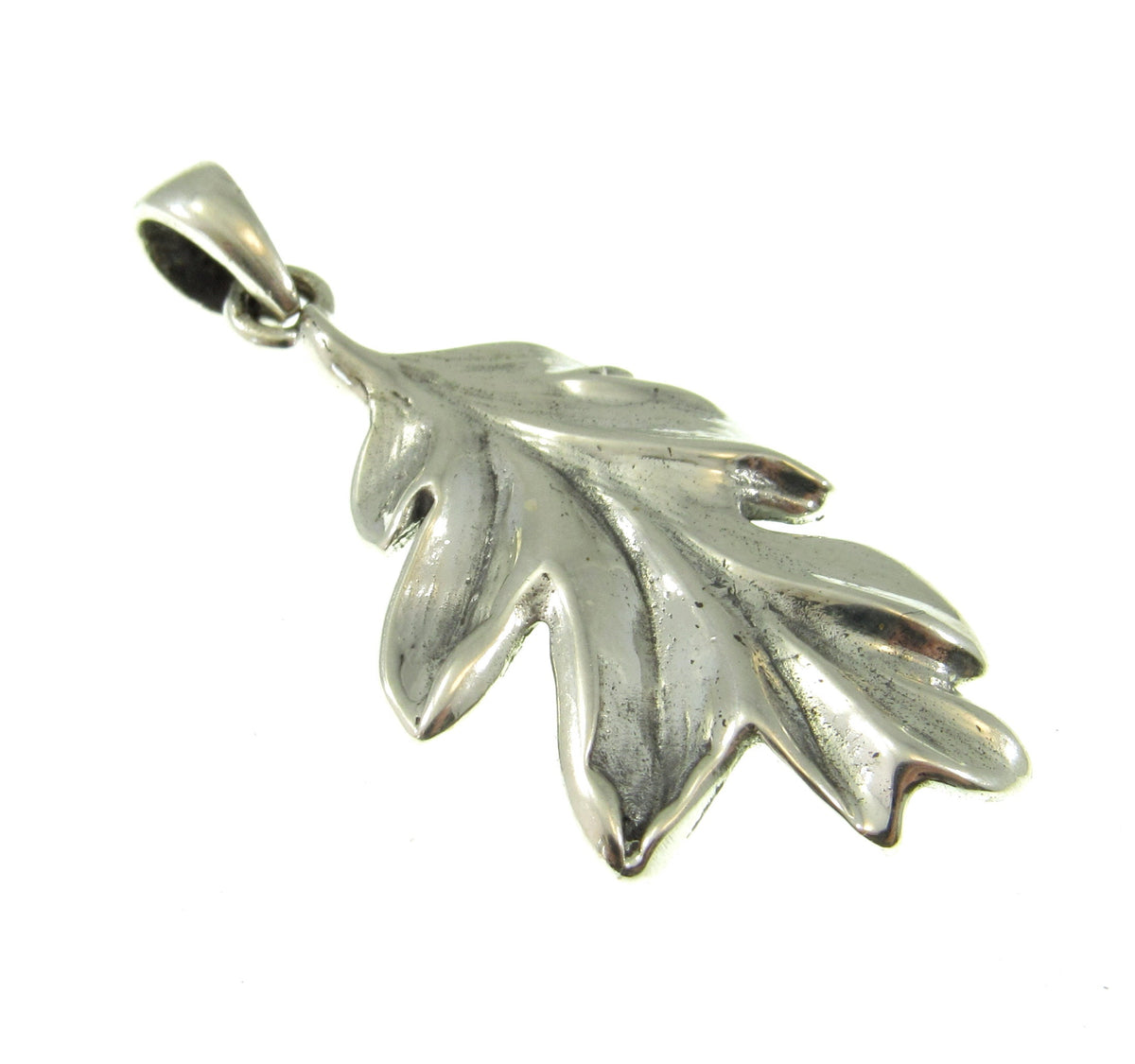 Solid 925 Sterling Silver Oak Leaf Pendant, Magic Witchcraft Symbol, Pagan Amulet, Wicca Talisman