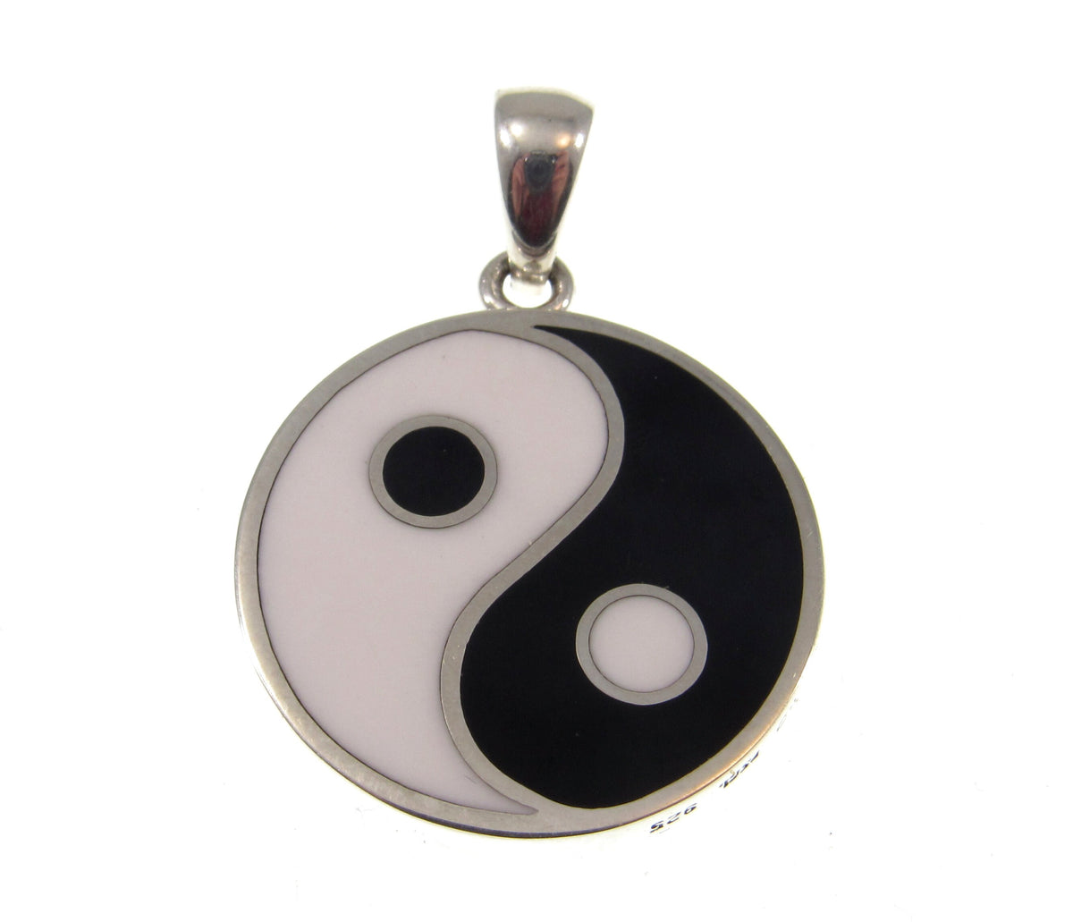 Solid 925 Sterling Silver Yin Yang Pentacle Pendant, Balance & Harmony Talisman, Wiccan Protection Amulet