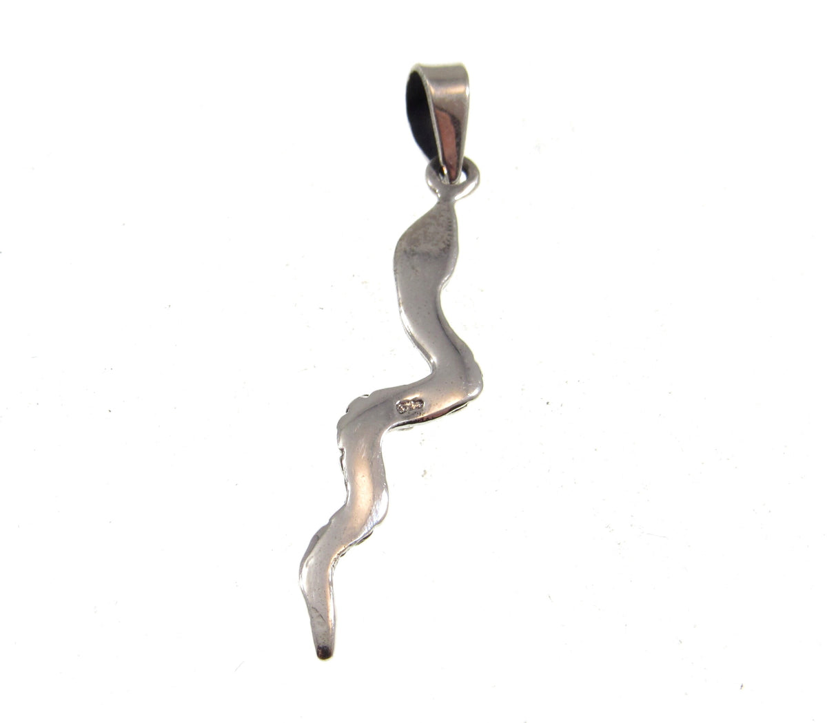 Solid 925 Sterling Silver Snake Pendant – Gothic Serpent Necklace Charm, Occult Jewelry, Wiccan Symbol, Unique Reptile Gift for Him or Her