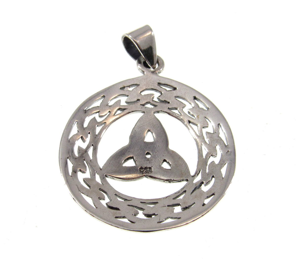 Solid 925 Sterling Silver Trinity Knot Pendant - Celtic Triquetra Knot Amulet