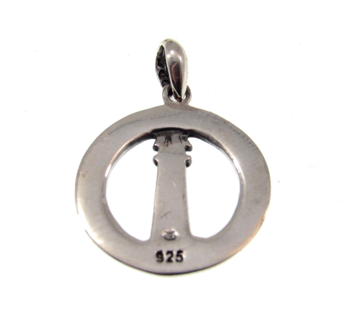 Solid 925 Sterling Silver Lighthouse Pendant With Black or Red Enamel, Watchtower Beacon Charm, "You Are My Guiding Light" Nautical Jewelry