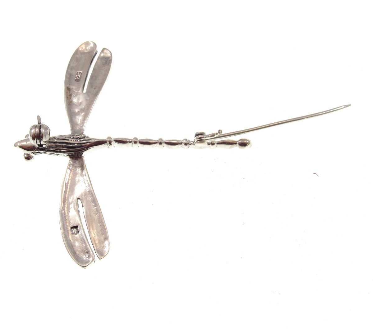 Solid 925 Sterling Silver Dragonfly Brooch, Nature Pin, Insect Jewelry Gift, Botanical Symbol of Transformation, Gardencore Woodland Jewelry