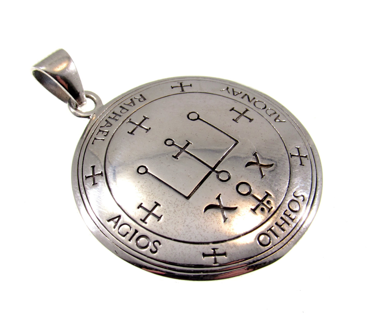 Sigil of the Archangel Raphael Seal of King Solomon Handcrafted Solid 925 Sterling Silver Pendant, Invoke the Spirit Talisman