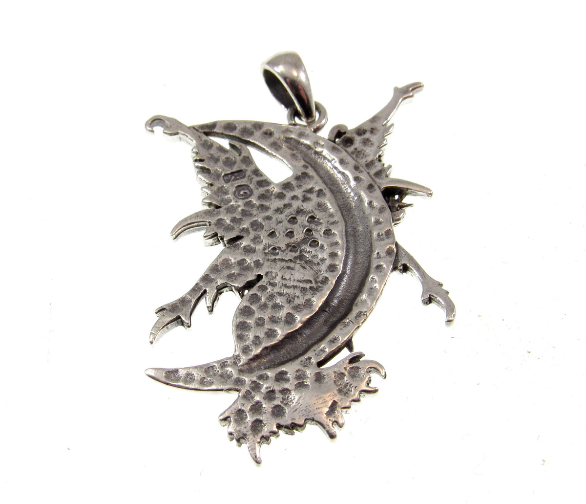 Solid 925 Sterling Silver Crescent Moon Fairy Pendant by Amy Brown, Gothic Art Jewelry