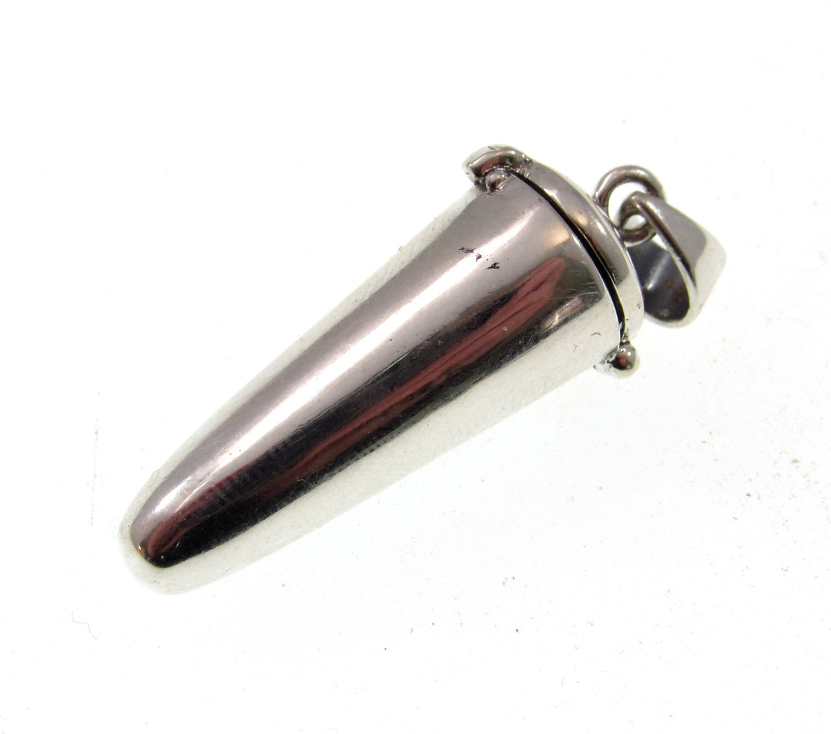 Solid 925 Sterling Silver Chakra Pendulum Pendant, Compartment with Hinged Lid – Seven Gemstone Locket