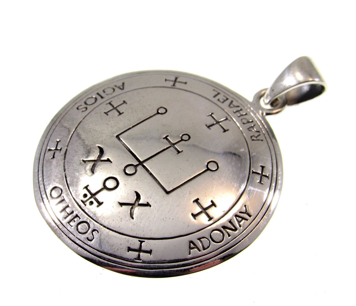 Sigil of the Archangel Raphael Seal of King Solomon Handcrafted Solid 925 Sterling Silver Pendant, Invoke the Spirit Talisman