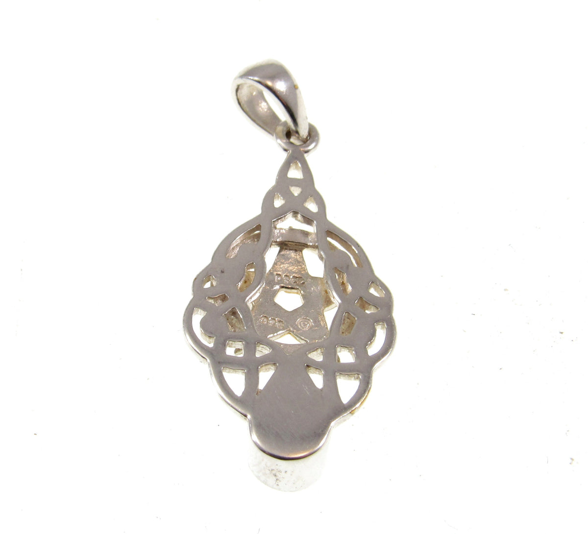 Solid 925 Sterling Silver Gold Vermeil Pentacle Pendant, Malachite Celtic Knot Talisman w/ Malachite