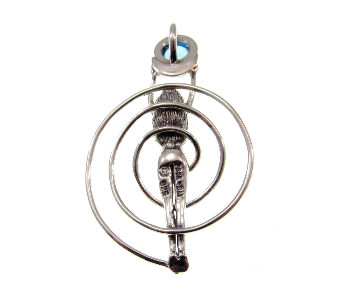 Solid 925 Sterling Silver Spiral Goddess Pendant – Fertility Goddess with Amethyst, Garnet, Moonstone, Topaz