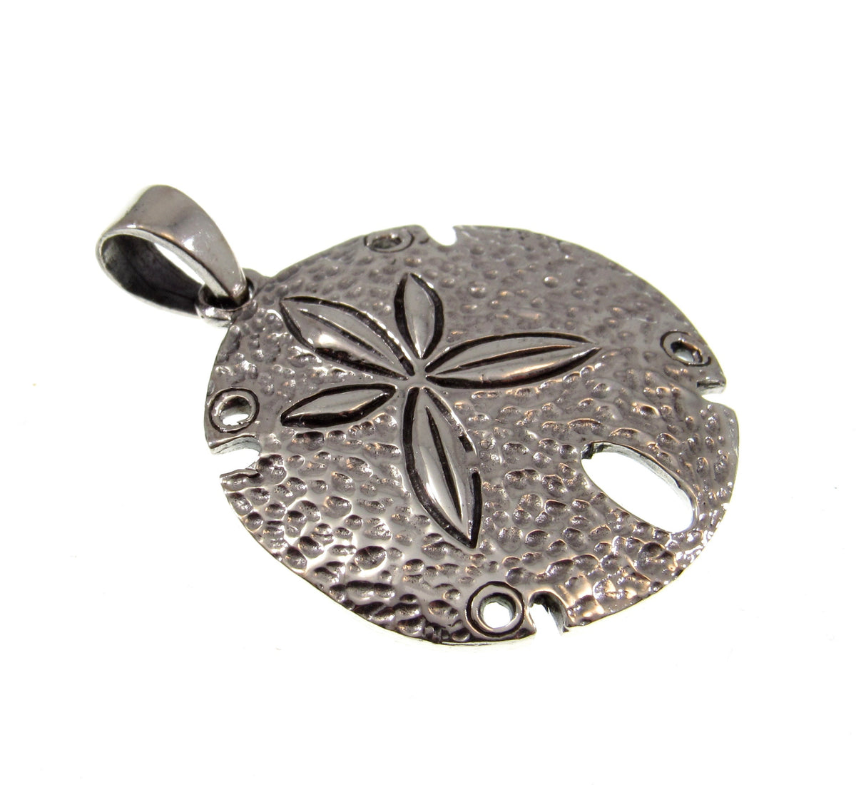 Solid 925 Sterling Silver Sand Dollar Pendant – Sea Life Amulet