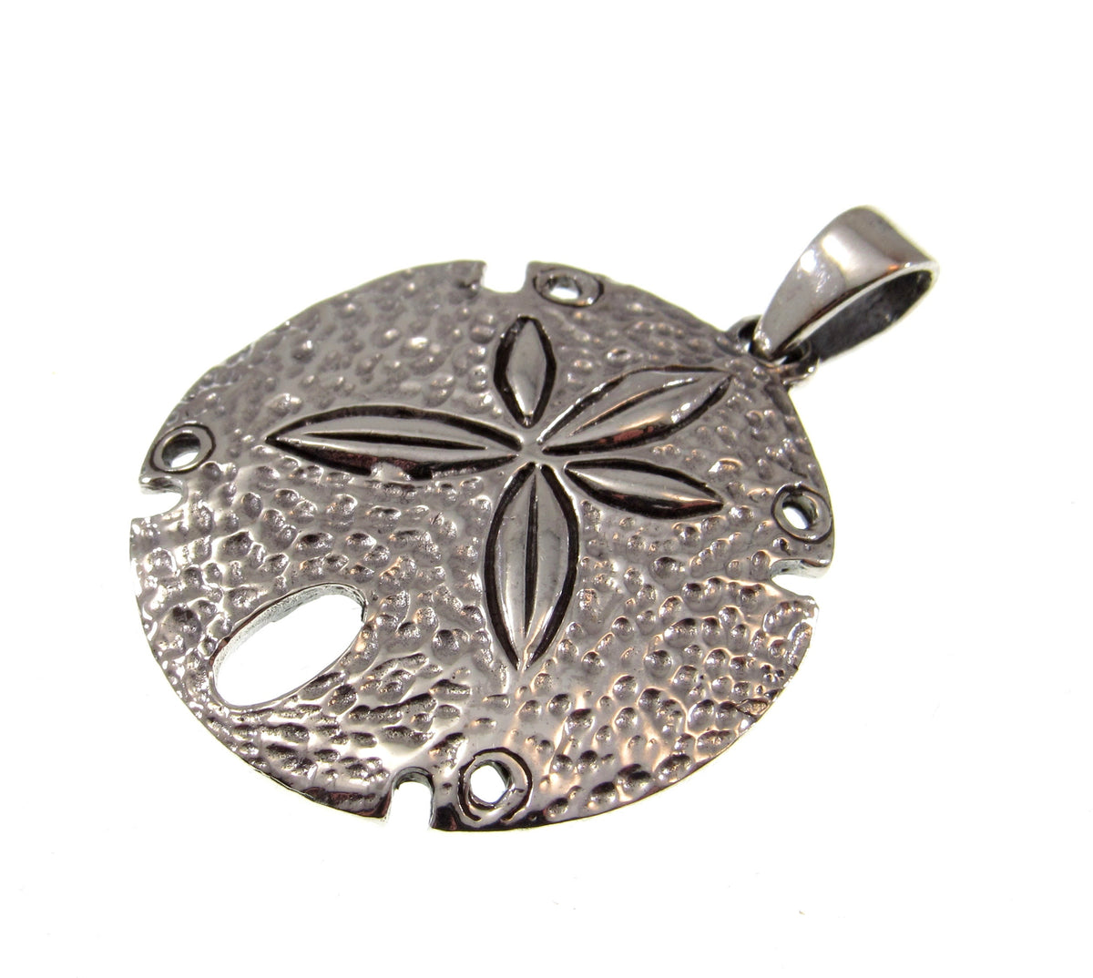 Solid 925 Sterling Silver Sand Dollar Pendant – Sea Life Amulet