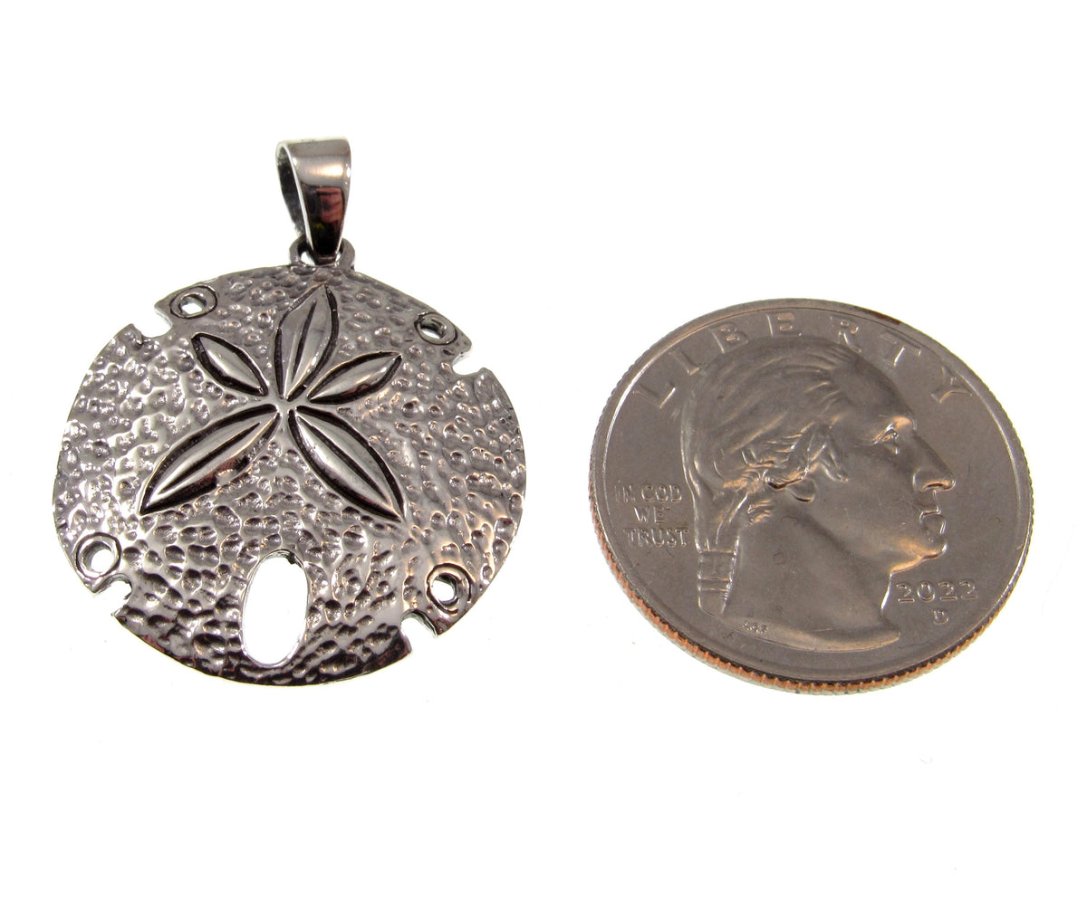 Solid 925 Sterling Silver Sand Dollar Pendant – Sea Life Amulet