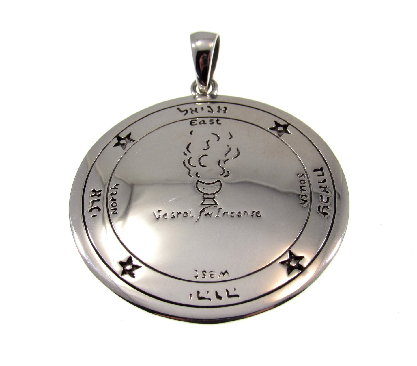 Solid 925 Sterling Silver Solomon’s Seal Pendant – Celestial Circle of Consecration Talisman, Pagan Jewelry