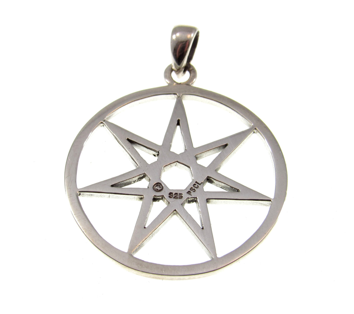 Solid 925 Sterling Silver Elven Star Pendant, Octagram Chaos Symbol, Pagan Talisman, Magic Amulet