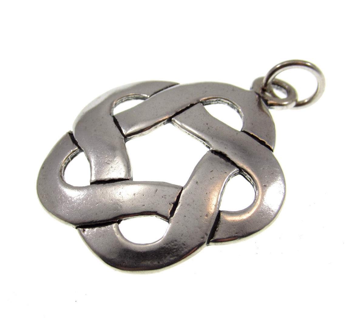 Solid 925 Sterling Silver Celtic Cinquefoil Knot Pendant, Eternal Love Knot Amulet, Infinity Heart Necklace Charm