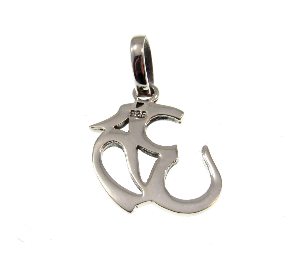 Solid 925 Sterling Silver Black Onyx Om Pendant – Hindu Aum Symbol Charm, Yoga Jewelry, Meditation Amulet