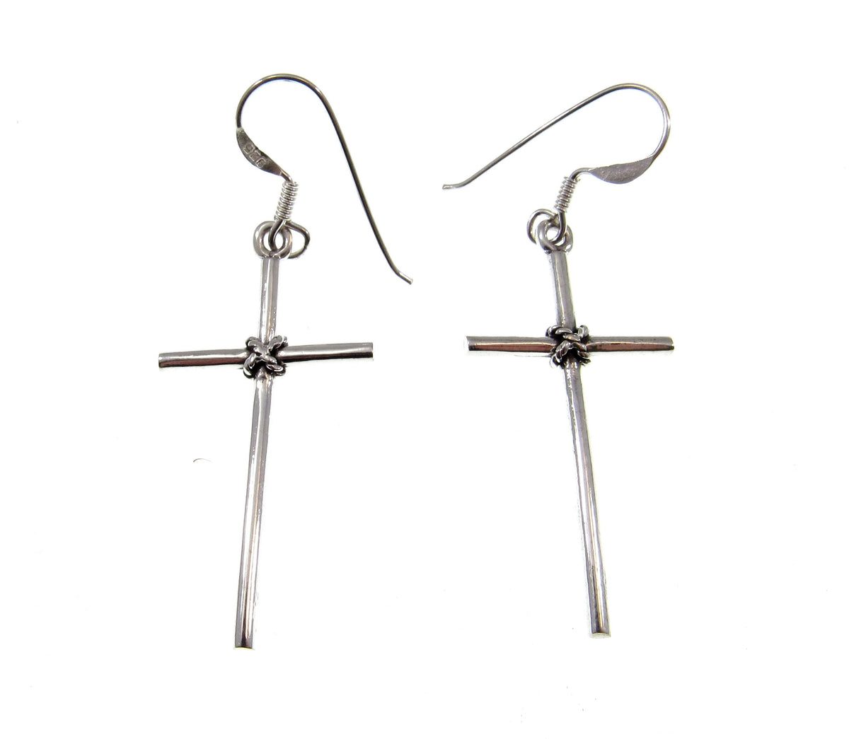 Solid 925 Sterling Silver Cross Earrings – Christian Jewelry, Faith Dangle Earrings, Religious Gift for Women, Drop / Dangle / Hook Earrings