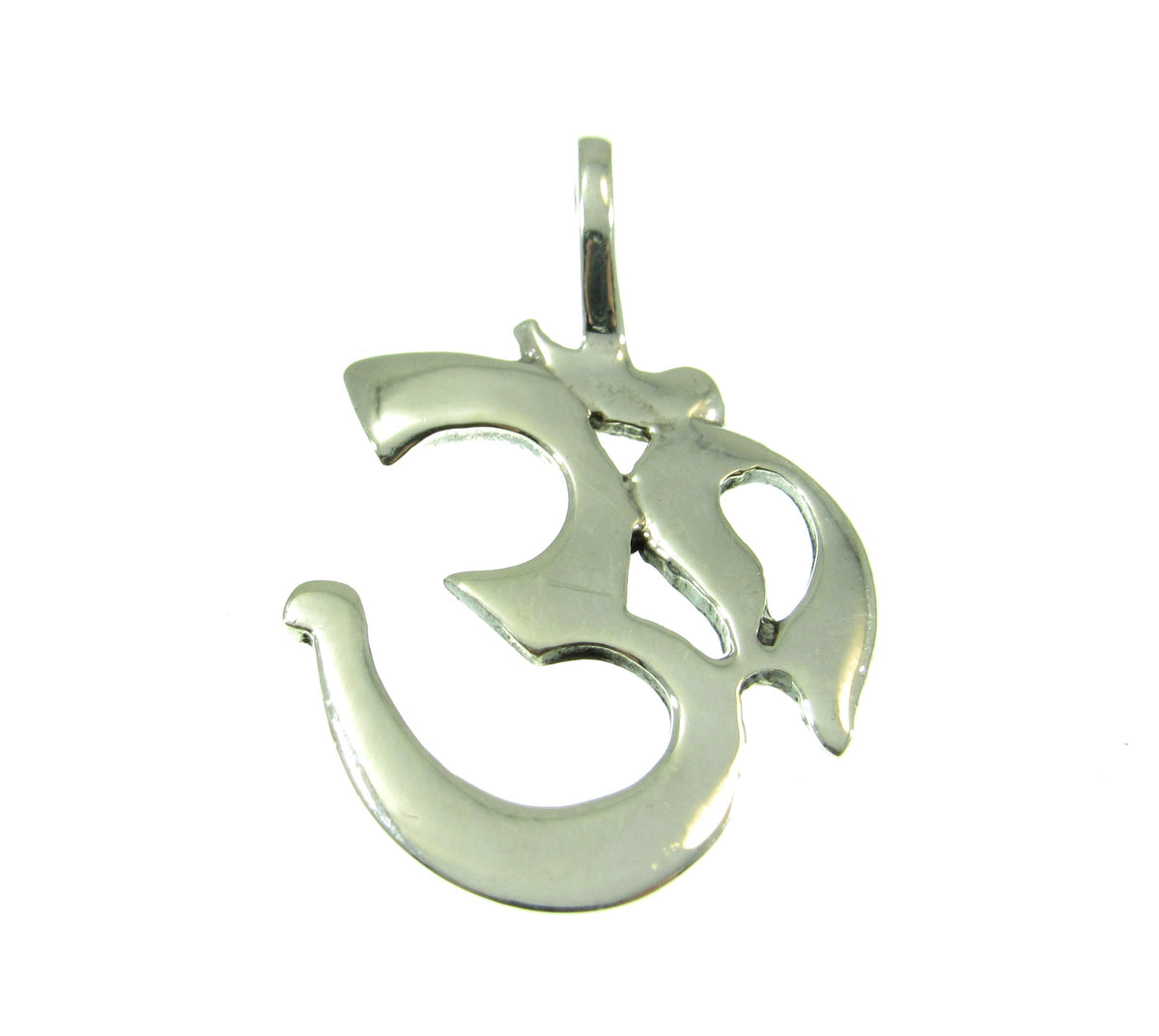Solid 925 Sterling Silver Om Pendant – Hindu Sanskrit Aum Symbol Necklace Charm, Yoga Meditation Spiritual Jewelry for Men & Women