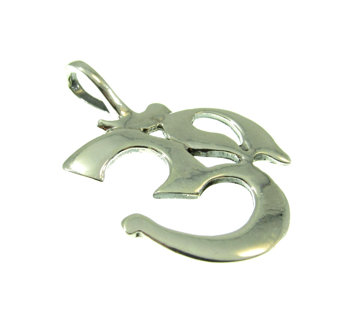 Solid 925 Sterling Silver Om Pendant – Hindu Sanskrit Aum Symbol Necklace Charm, Yoga Meditation Spiritual Jewelry for Men & Women