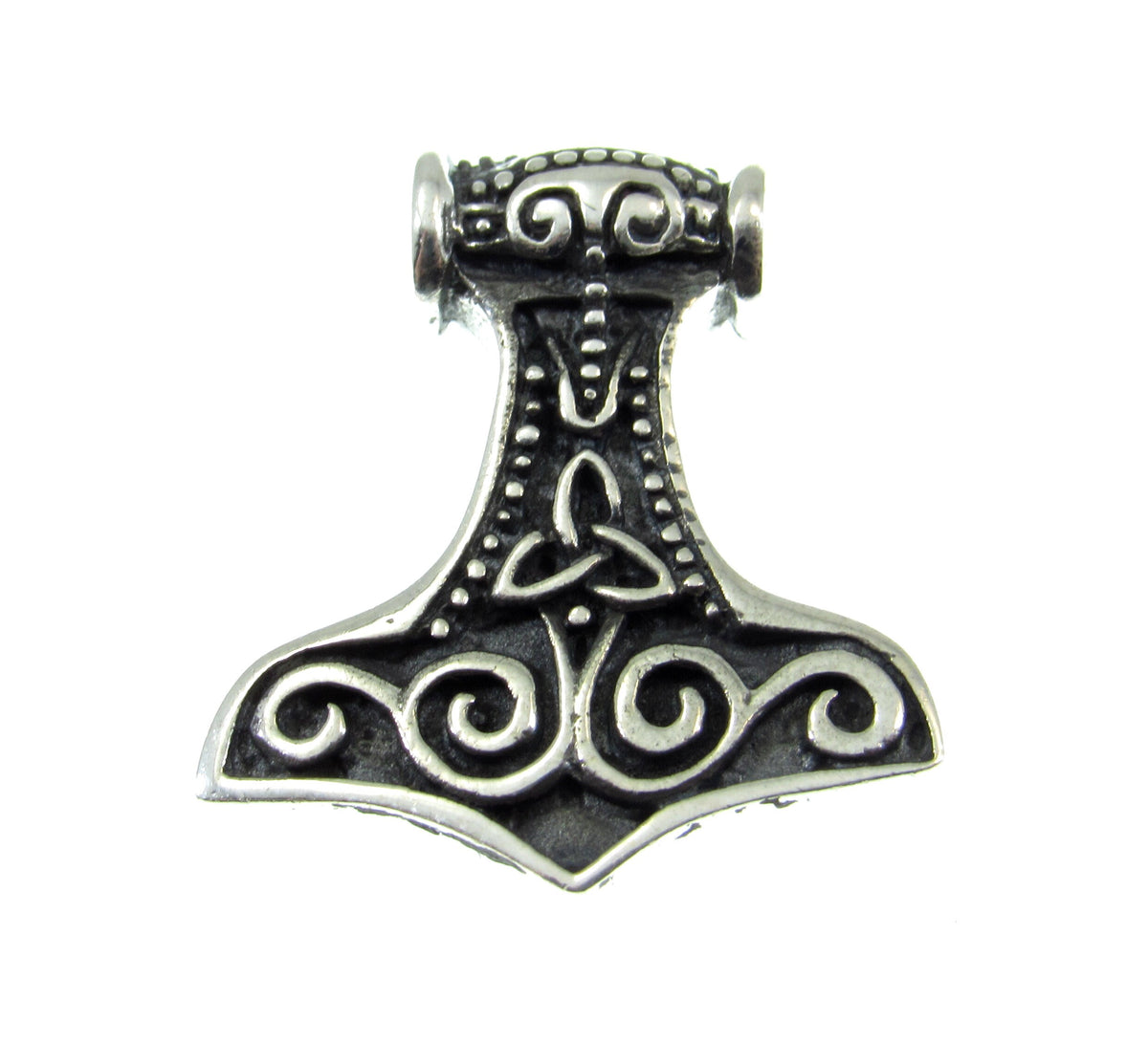 Solid 925 Sterling Silver Norse Thor's Hammer Slide Pendant, Mjollnir Necklace Charm