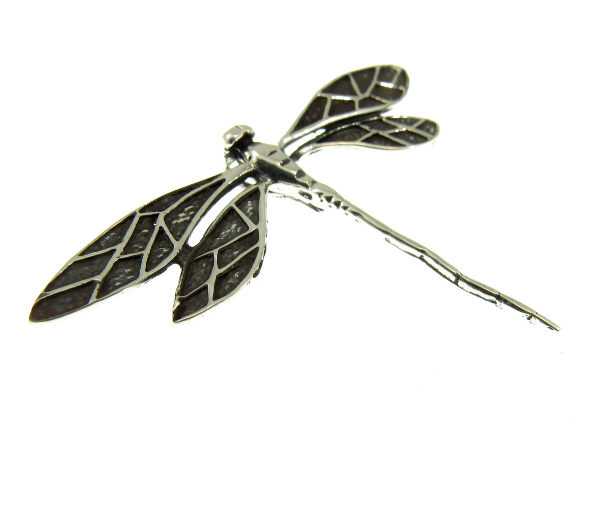 Solid 925 Sterling Silver Dragonfly Pendant – Dragonfly Slide Necklace Charm, Nature-Inspired Jewelry, Insect Totem Gift for Women & Men