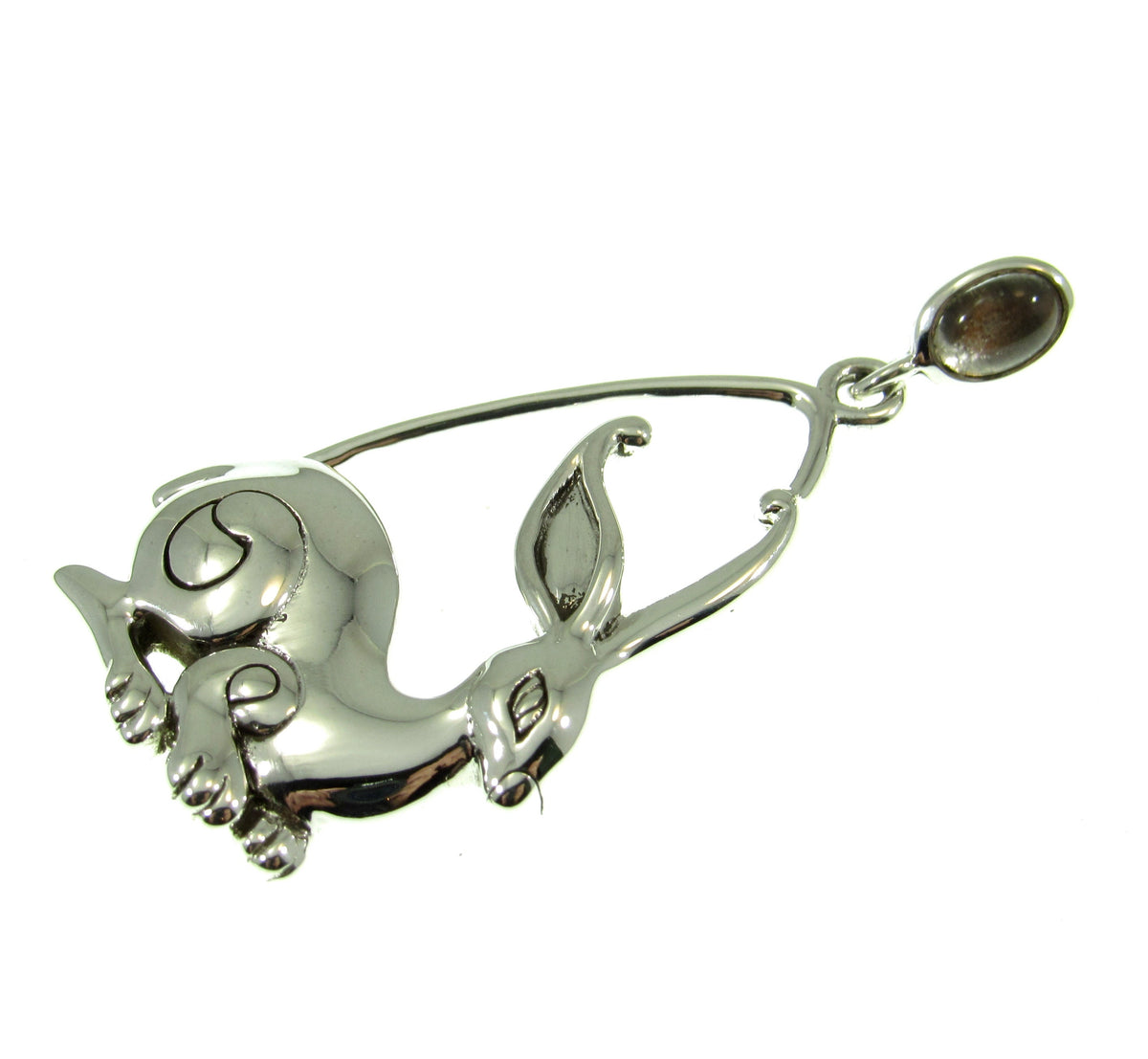 Solid 925 Sterling Silver Ostara Rabbit Goddess Pendant, Pagan Sacred Hare Spring Equinox Jewelry