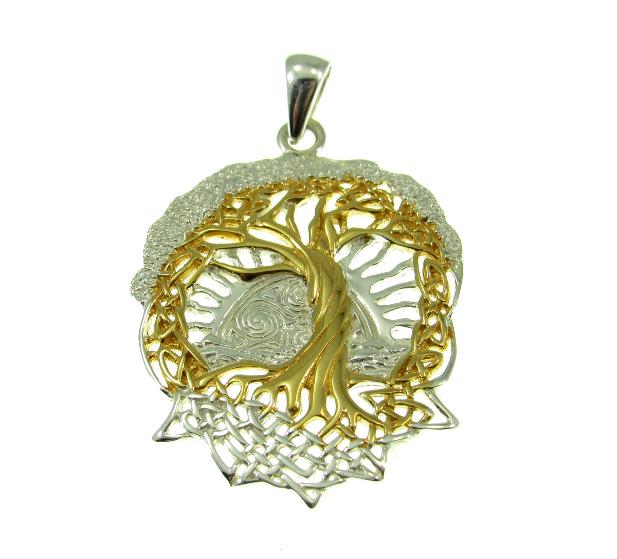 Crafted in solid 925 sterling silver and 14k gold vermeil, the Celtic tree of life pendant is truly a work of art.