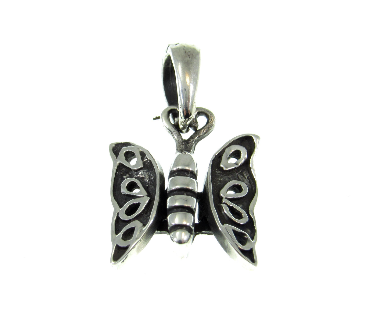 Solid 925 Sterling Silver Movable Butterfly Charm, Handcrafted Insect Jewelry Pendant, Wings Move