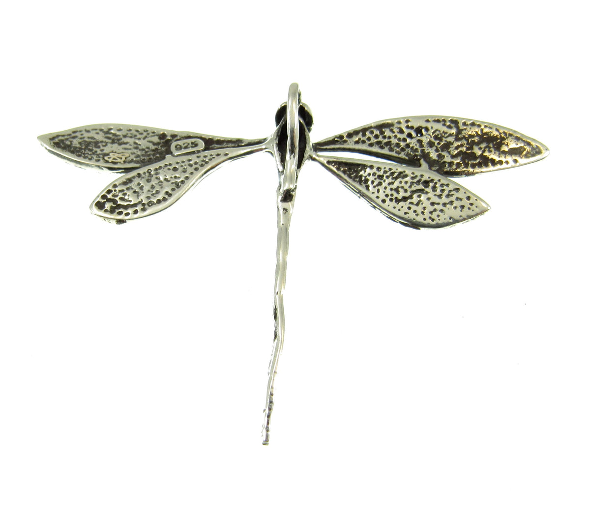 The solid sterling silver dragonfly slide pendant is quality stamped 925 on the reverse and weighs 3 grams of sterling silver.