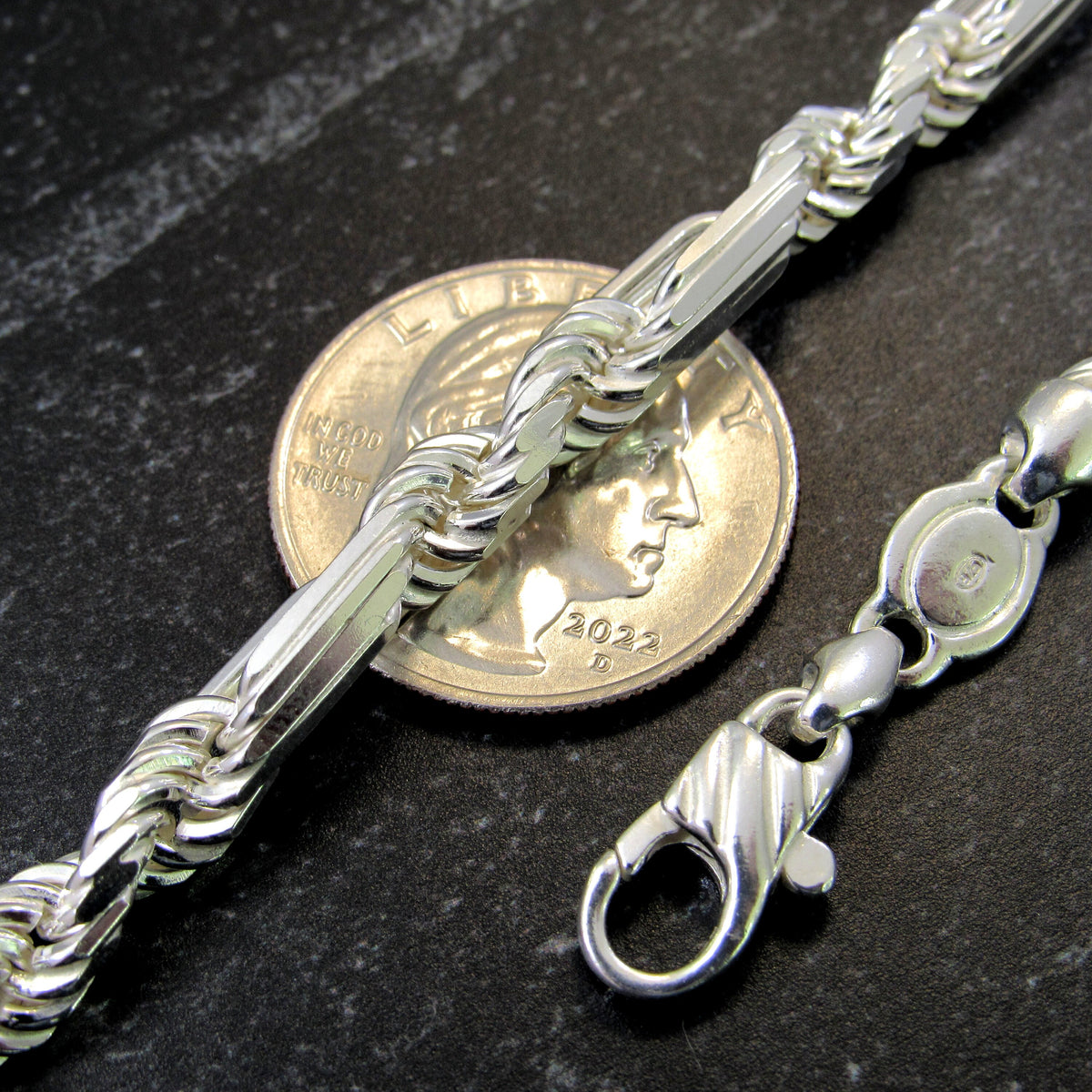 Solid 925 Sterling Silver Figarope / Milano Chain - Italian Figaro Link + Diamond Cut Rope Necklace for Men, 4mm-6.8mm, 7"-30"