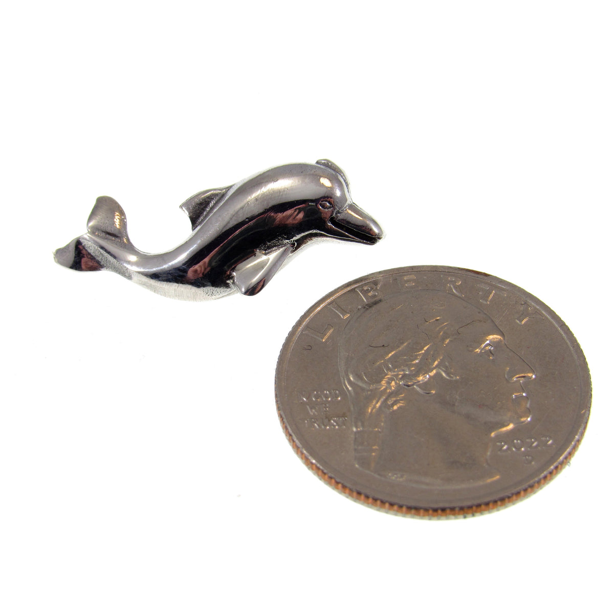 Solid 925 Sterling Silver Dolphin Slide Pendant, Narwal Sea Charm, Marine Oceanic & Sea Jewelry