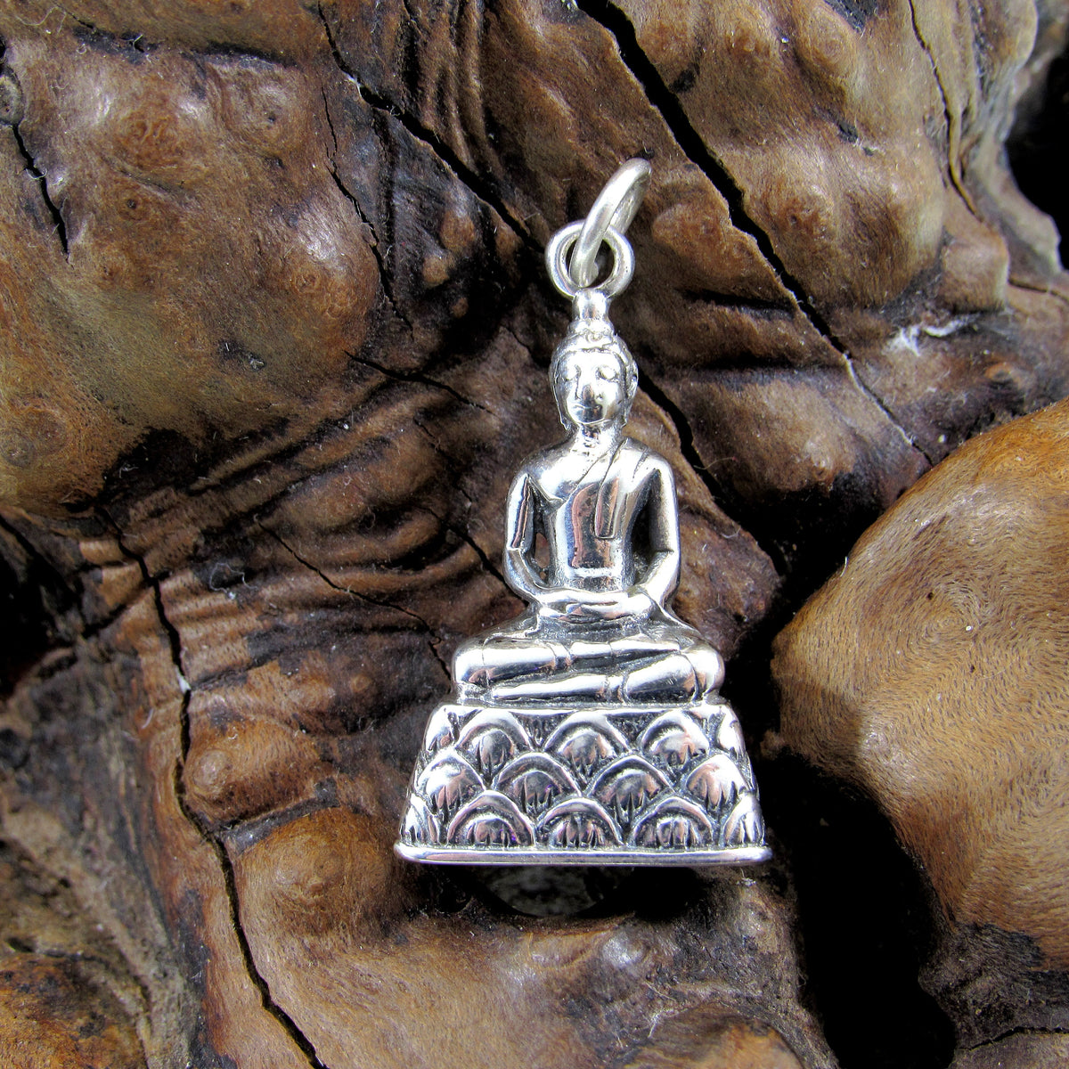 Solid 925 Sterling Silver Buddha Pendant – Seated Buddha Necklace Charm – Spiritual Meditation Jewelry – Zen Charm – Handcrafted Yoga Gift