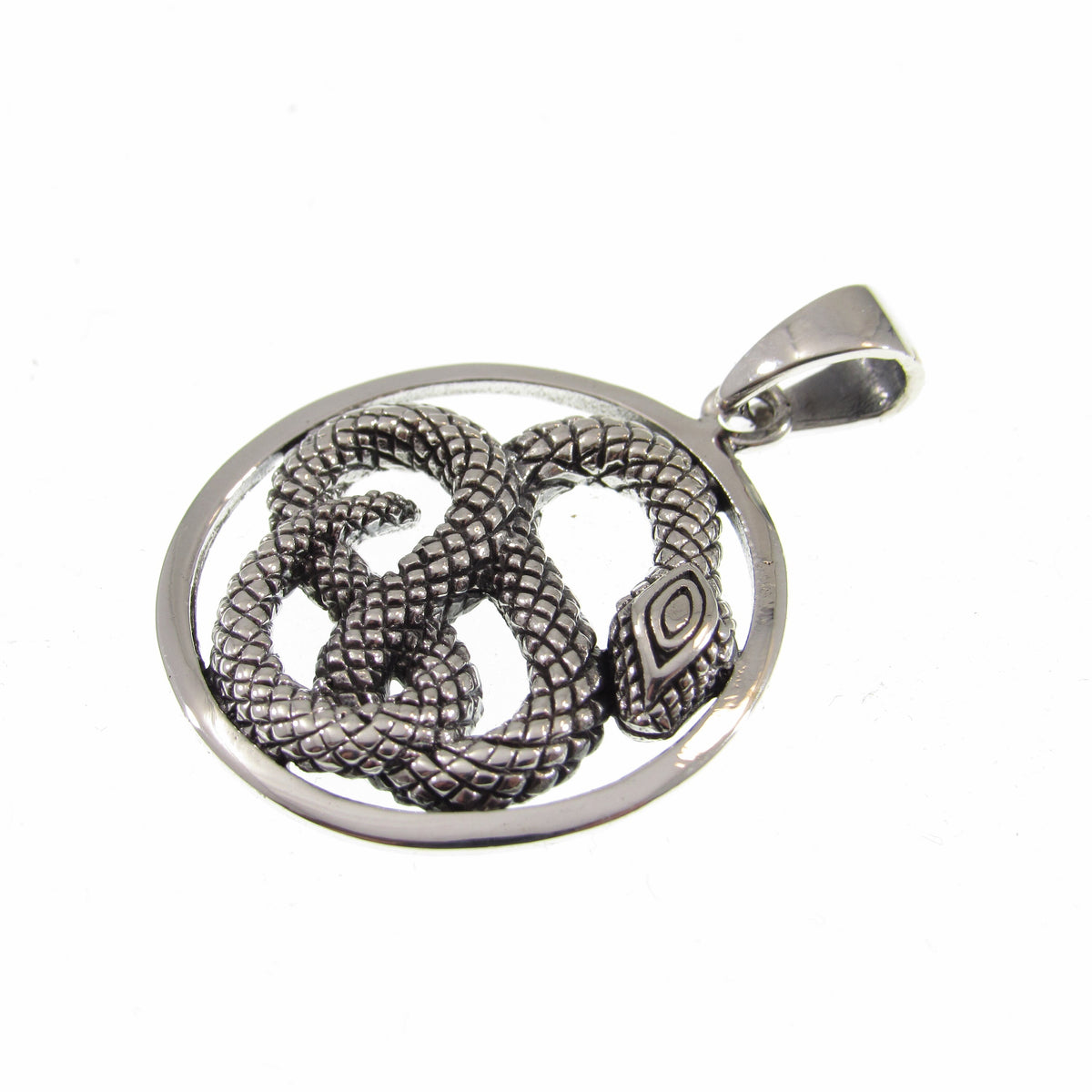 Solid 925 Sterling Silver Coiled Snake Pendant, Handcrafted Reptile Necklace Charm, Unisex Serpent Jewelry, Gift for Herp Gang