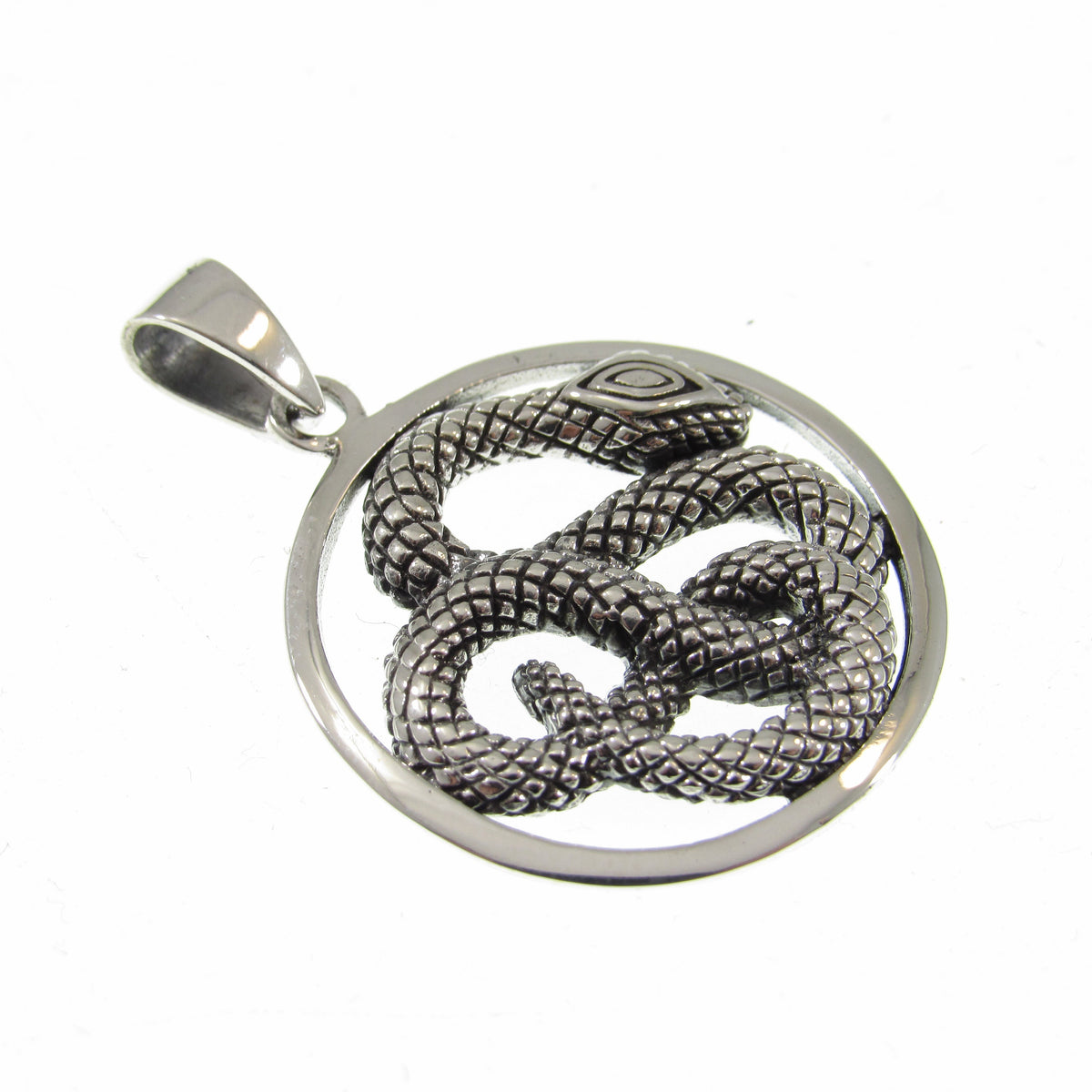 Solid 925 Sterling Silver Coiled Snake Pendant, Handcrafted Reptile Necklace Charm, Unisex Serpent Jewelry, Gift for Herp Gang