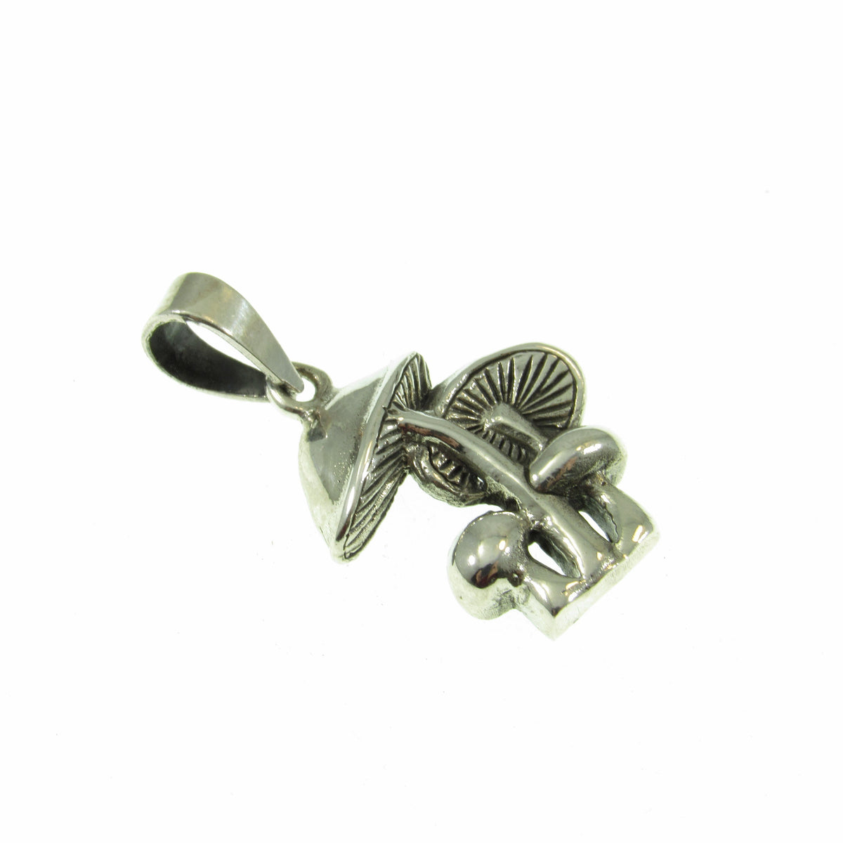 Solid 925 Sterling Silver Mushroom Pendant - Fungi Necklace Charm, Psychedelic Jewelry, Nature Lover Gift, Toadstool Pendant